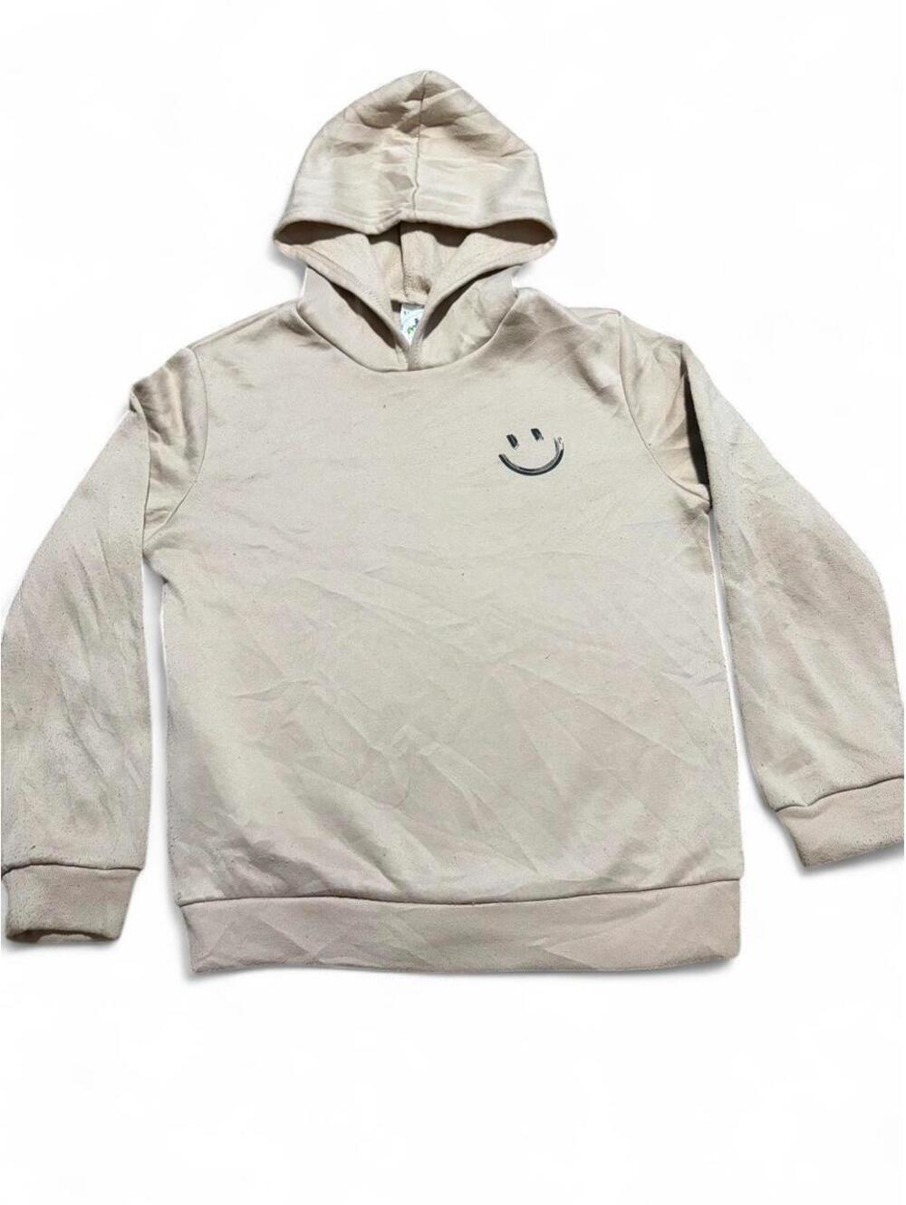 Shein Smiley Face Drawstring Hoodie — Size 10Y